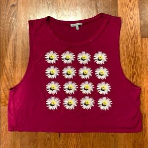 Charlotte Russe Sleeveless Crop Daisy top